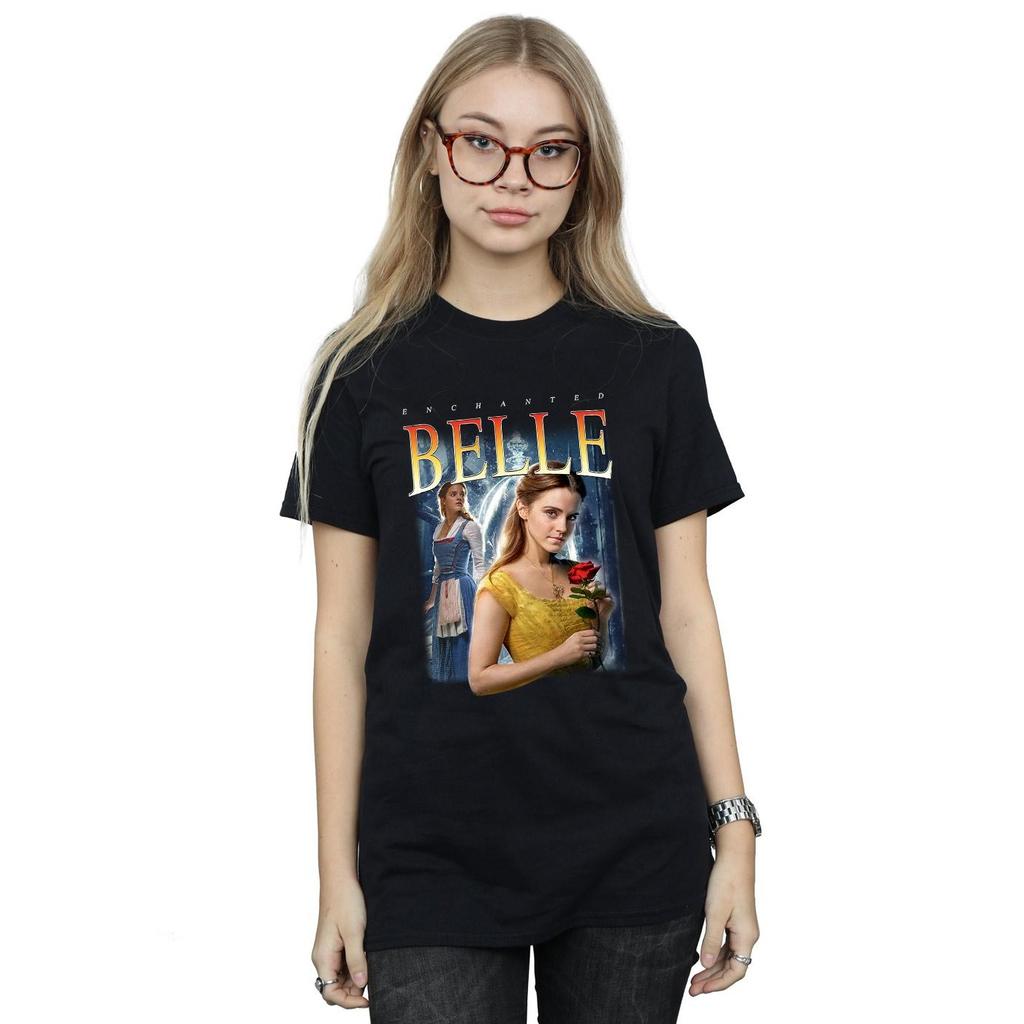 Disney Womens/Ladies Beauty And The Beast Belle Montage Cotton Boyfriend T-Shirt