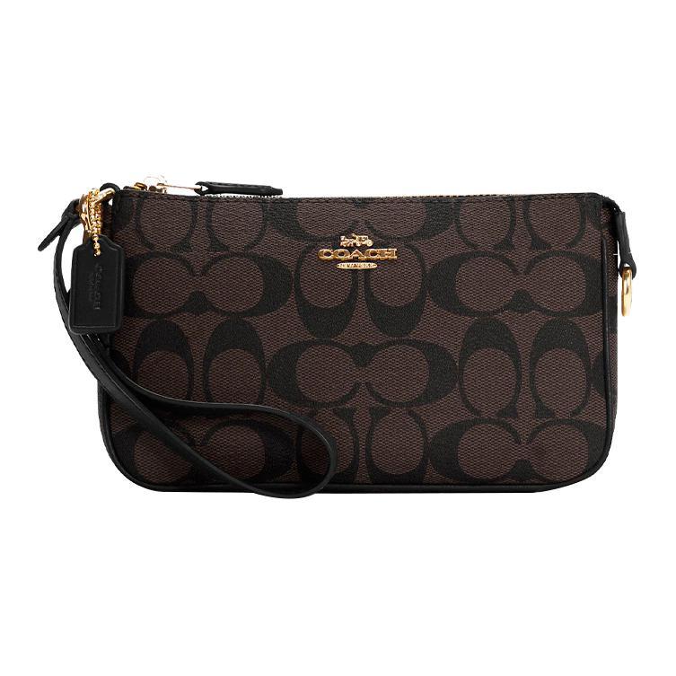 Coach Nolita Покрытие из канваса Гладкая кожа Сумка-клатч Подмышечная Сумка на запястье Клатч Маленькая Женская Коричневый Черный (унисекс) Сцепления C3308 IMAA8