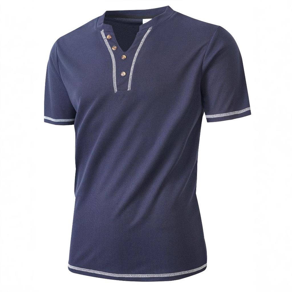 Muscle Summer New Men'S Casual Sports Short-Sleeved Slim Bubble Yarn Muscle Texture Trend Fashion Men