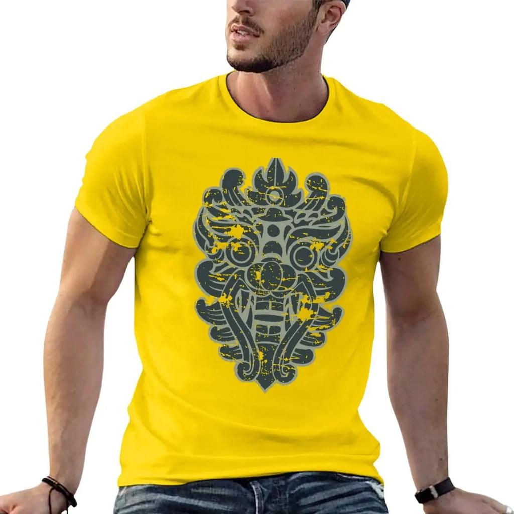 Aztec Mask Face 4 Barong Balinesethai Mask Thai Dragon The Beach Movie Tshirt Oversized T Shirt T Shirts For Unisex Cotton