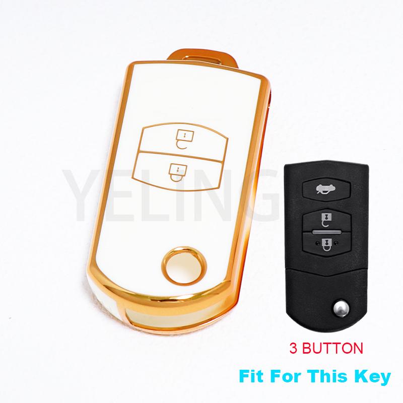 New 2 3 Button Car Folding TPU Key Case Cover Shell Fob For Mazda 2 3 5 6 CX7 CX9 RX8 MX5 MPV Car Key Protection Accessories