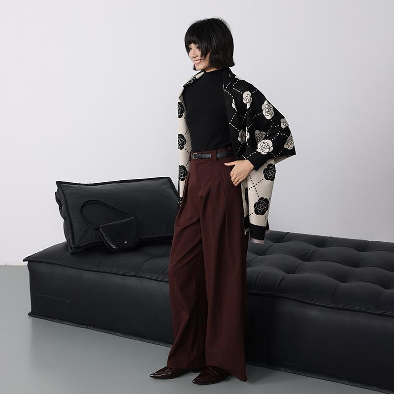 Winter Small Fragrance Outside With Versatile Camellia Imitation Cashmere Scarf Shawl Women'S Long Versatile Warm Scarf