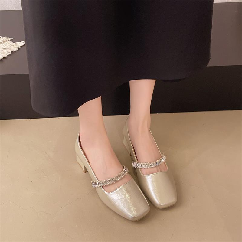 French Mary Jane Shoes Silver Light Mouth Temperament with Skirt Spring and Autumn Single Shoes Women's 2025 New Versatile Commuter Women's Shoes