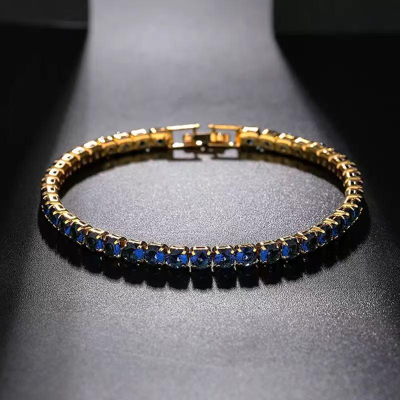 Sapphire Blue Zircon Sparkly Women's Bracelet - Elegant, Exquisite, High-Value Gift for Bestie Jewelry