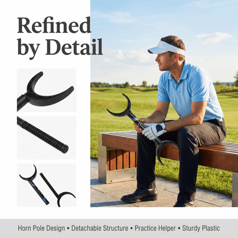 Horn Pole Design Golf Swing Trainer Plastic Material Alignment Aid Beginner Training