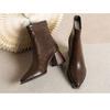 Иностранные женские ботильоны на толстом каблуке скинни Новые хит-парады в интернете Остроносые удобные ботинки Мартинса