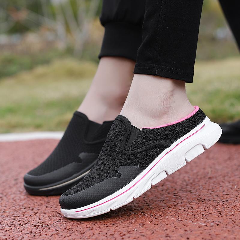 35-48 Мужские/Женские тапочки Мужские полутапочки Летние сетчатые Meter-дышащие мужские черные туфли Mueller