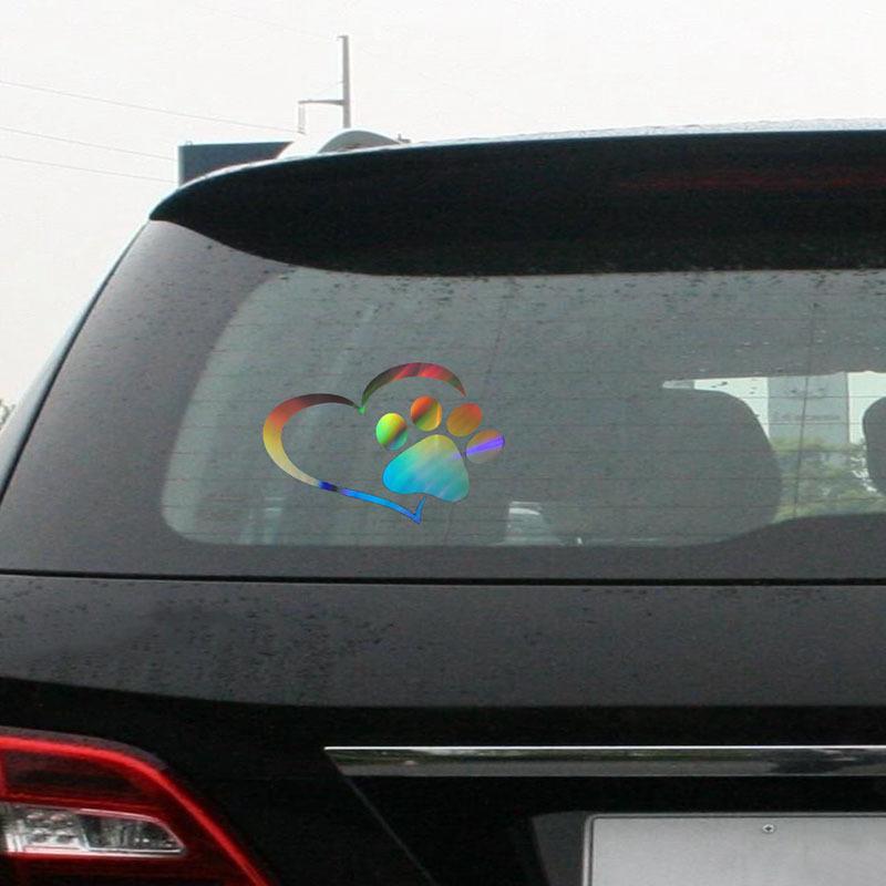 Love Feet Car Sticker Heart-shaped Footprint Car Sticker Cover Scratches Body Door Sticker