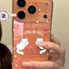 Cute polka dot bow cat suitable for Apple 17Promax mobile phone case IP16/15Pro transparent space case