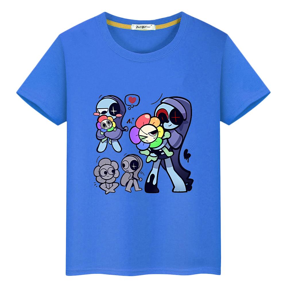 Dandys World Print T Shirt for Kids Boy 10year Tops 100%Cotton Cartoon Tees Anime Short Pride Tshirt Y2k One Piece Girl Clothes