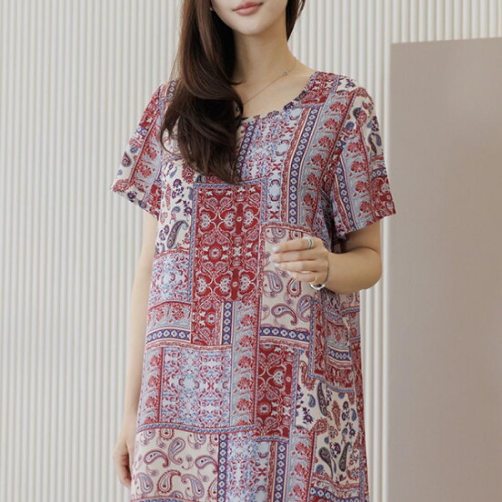 Dedra Women Pastel Pattern Cool Dress Opc3045