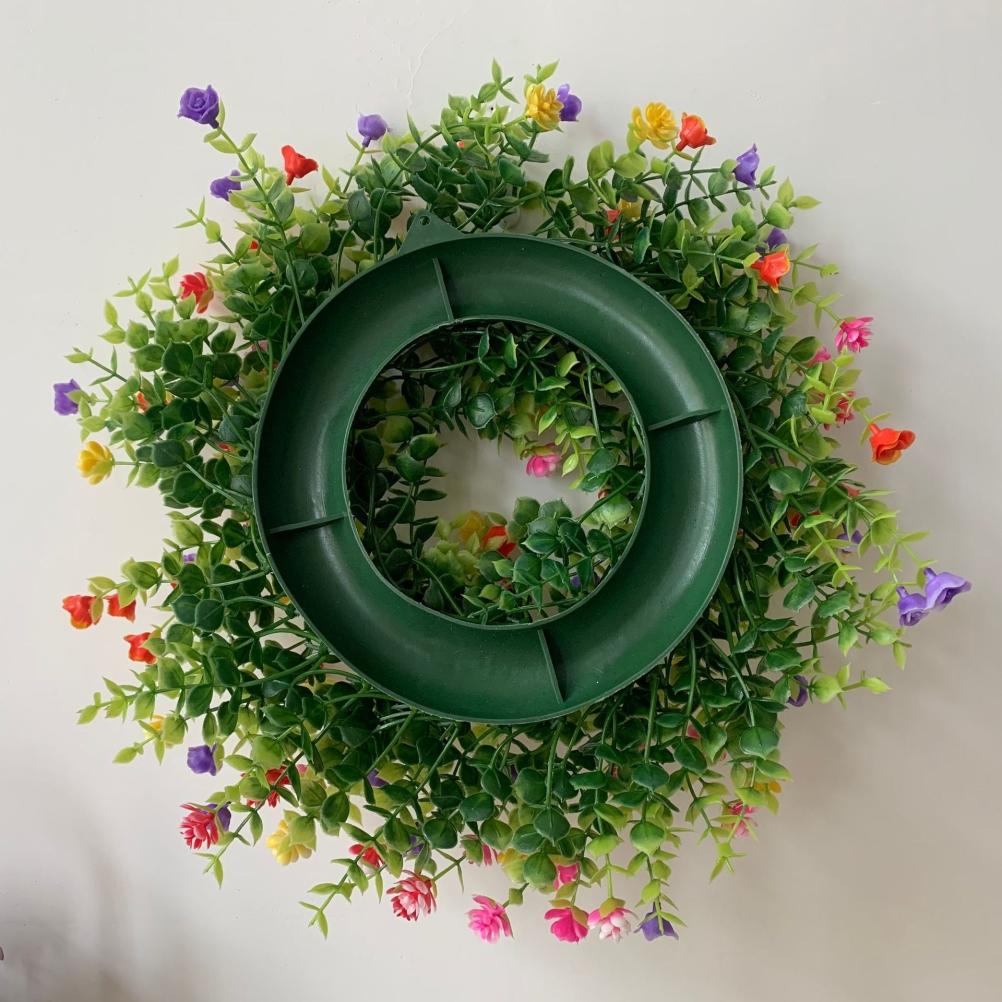 Colorful Spring Summer Wreath Farmhouse Colorful Cottage Wreath Artificial Flowers Wreath Decor for Front Door Wall