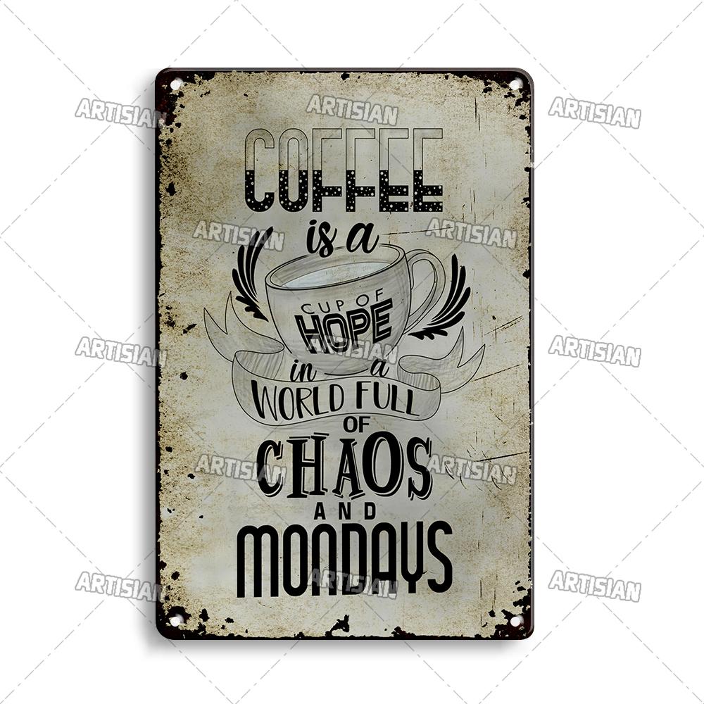 Кофе Металлическая Жестяная Табличка Винтажная Металлическая Табличка с Меню Забавная Металлическая Табличка Декоративная Тарелка Домашний Бар Кафе Стена Индустриальный Декор