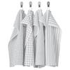 Set of Kitchen Towels (4 Things), RINNIG Tea Towel White/Dark grey/Patterned Set,