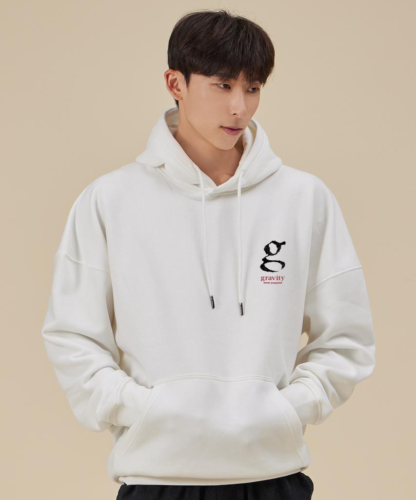 SIGNATURE Gravity Oversized Wide Shoulder Hoodie_White