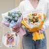 Artificial Flowers Bouquet Crochets Flower with Lights Wedding Guests Gift Graduation Bouquet Teachers' Day Gift Christmas Decor