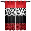 Красная зебра с леопардовым принтом, оконные шторы, домашний декор, оконные шторы для спальни, занавески для гостиной