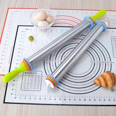 17-дюймовая регулируемая скалка из нержавеющей стали со шкалой толщины