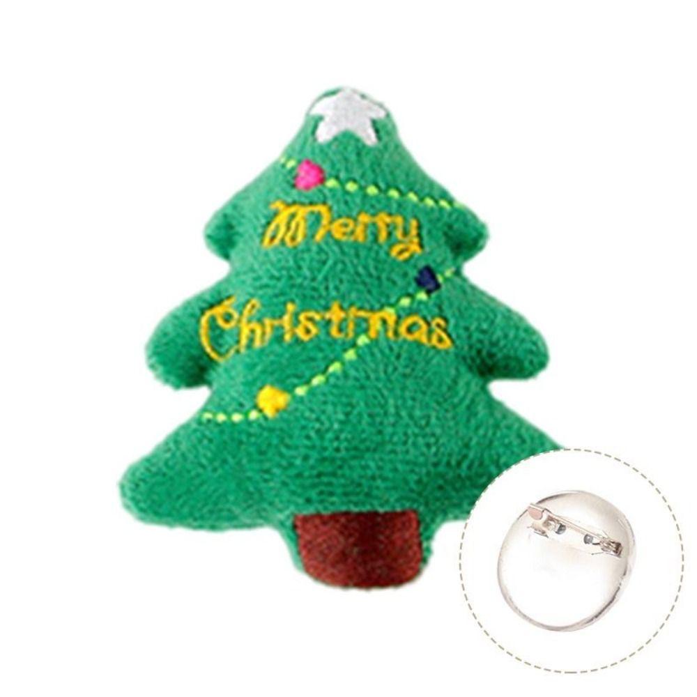 Snowman Elk Christmas Brooch Santa Claus Clothes Badge Pins Fashion Plush Chain Brooch Xmas Gifts