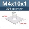 Yigu 304 Stainless Steel Thickened Square Flat Washer M3/M4/M5