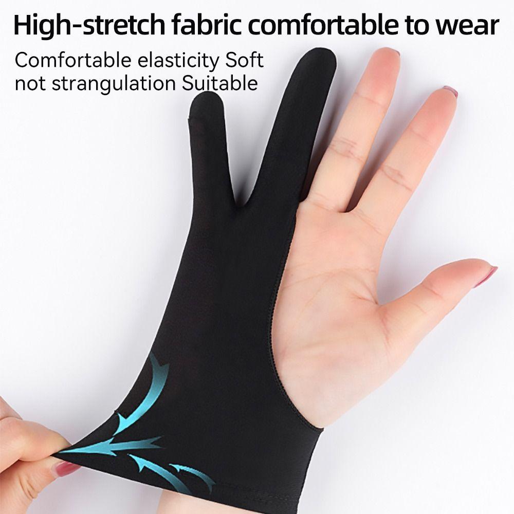 3 Sizes Anti-fouling Anti-Scratch Art Supplies Two Finger Glove Tablet Drawing Glove Painting Glove