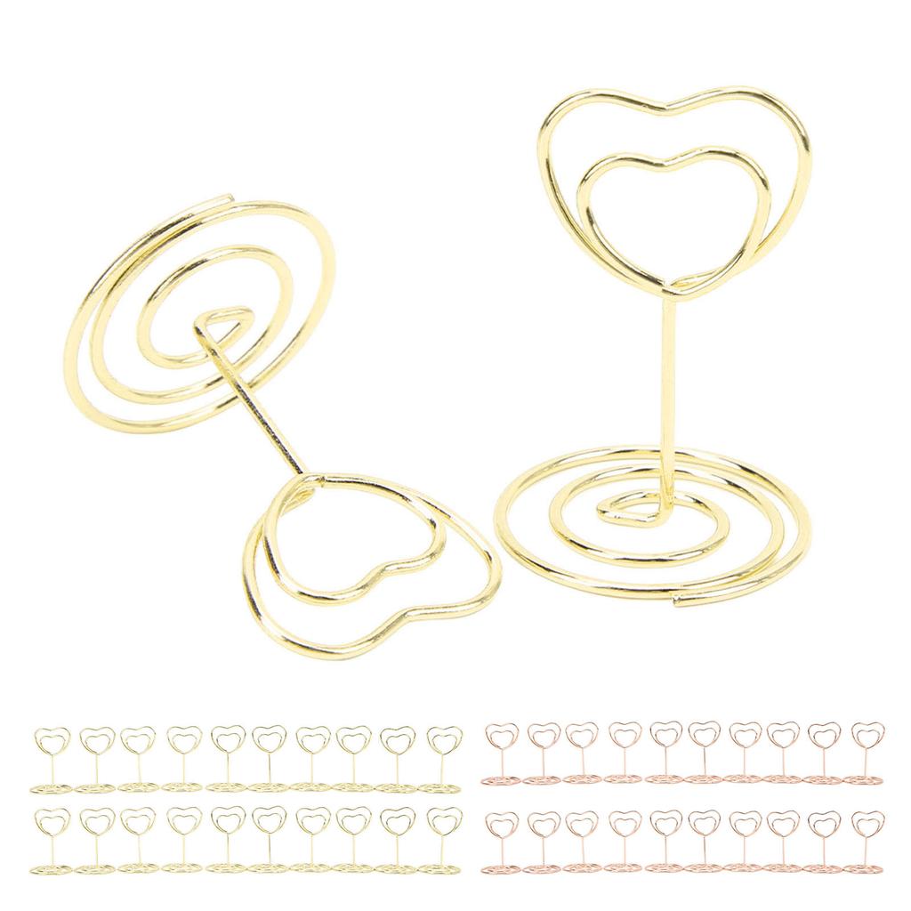 20 шт., держатель для номера в форме сердца, стабильный, прочный, металлический, широко используемый держатель для карточек для дома, Sc