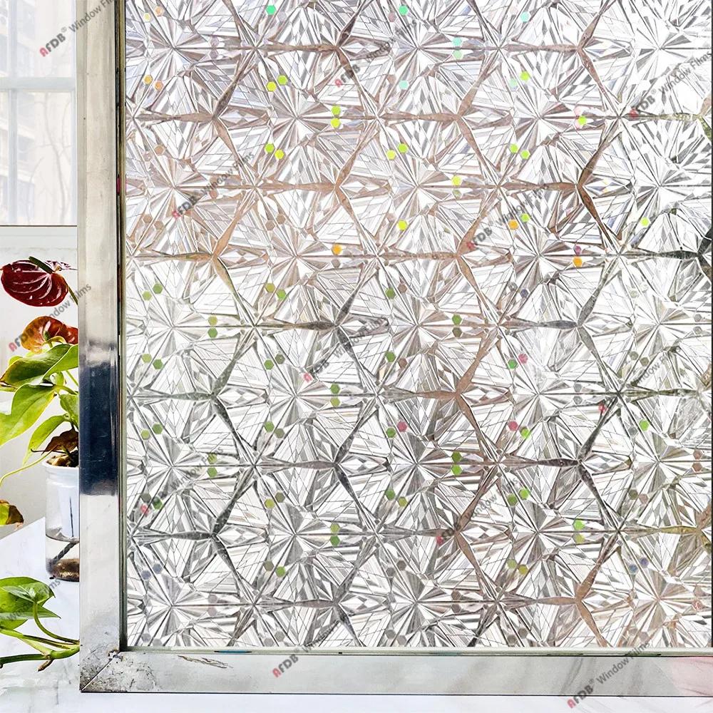 3D радужная оконная пленка, витражное стекло, защитная от ультрафиолета, наклейка на окно для дома, статическая клейкая терморегулирующая стеклянная пленка