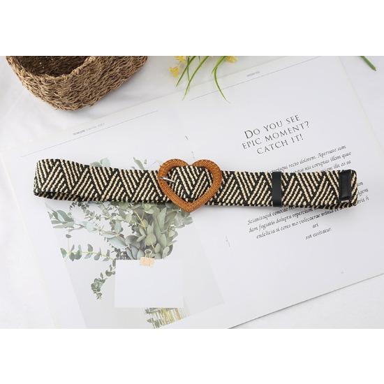 Плетеный пояс из полипропиленовой травы, женский, ретро, из хлопка и льна, в этническом стиле, пояс-кушак для платья, декоративный пояс с пряжкой в виде сердца