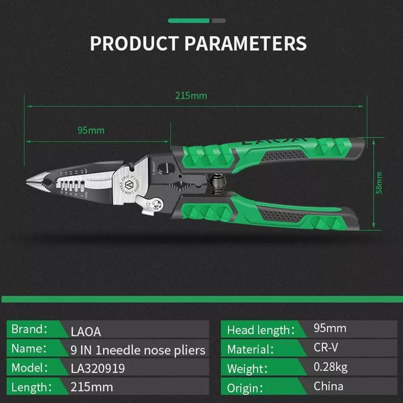 9 в 1 плоскогубцы для электриков многофункциональные острогубцы для зачистки проводов кусачки для обжима клемм ручные инструменты