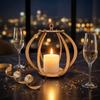 Pumpkin Shaped Wooden Candle Holder Laser Cut Desk Ornaments Candlestick Holder  Home Decor