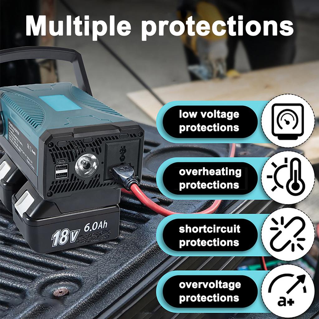 Аккумуляторный Инвертор Портативный для Улицы Электроинструменты Зарядка и Инвертор в Одном Устройстве 18VCelsius21V до 110V Инвертор Модифицированный Инвертор