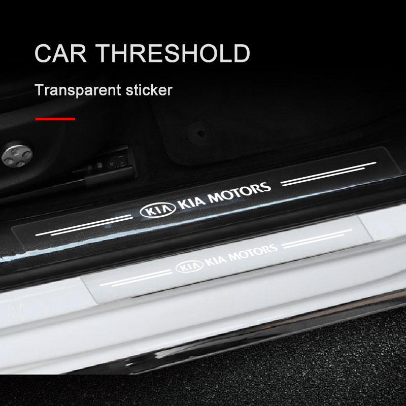 4 шт. Защита порогов автомобиля Прозрачный декоративный значок 3D наклейка Для KIA Cerato Sportage R K2 K3 K5 K6 K7 K8 RIO 3 4 sorento picanto