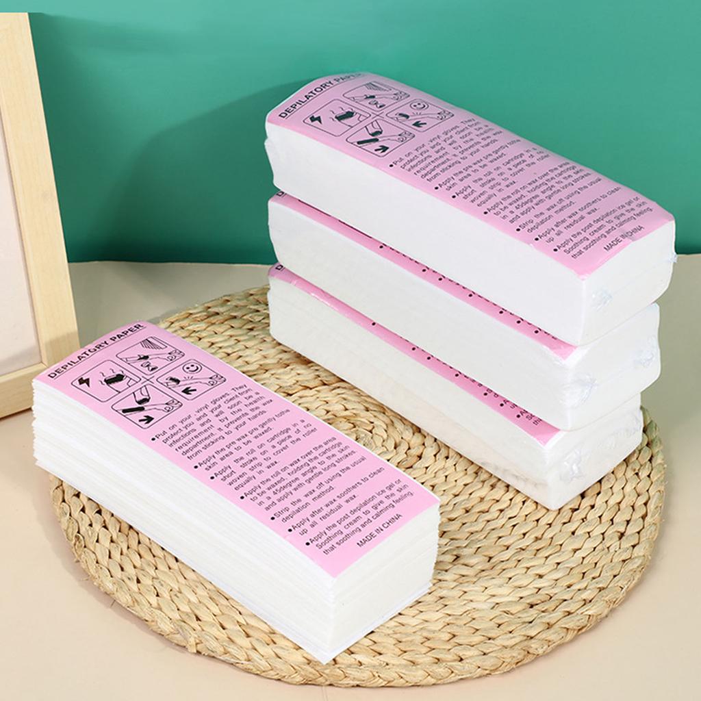 100pcs Facial Body Hair Removal Wax Strips Professional White Disposable Epilating Wax Strip Paper