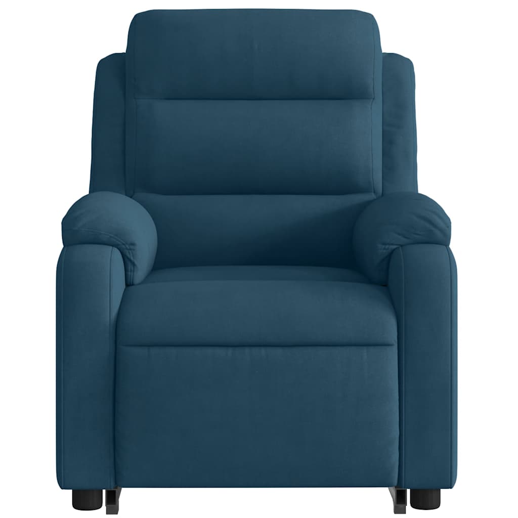 Electric Recliner Chair with Rising Function Blue Velvet