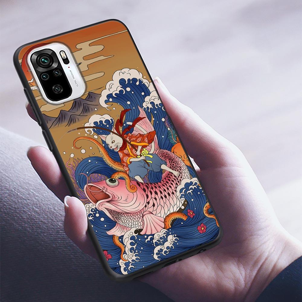 Силиконовый чехол для телефона Myth Legend Art Cat Fox Fish для Xiaomi Redmi Note 9 9T 10 10s 11 11s 11E 8 7 Poco M3 M4 Pro 5G