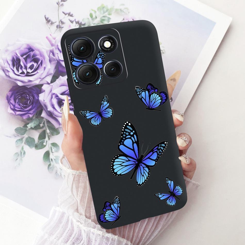 For Motorola Moto G86 Power Cute Flower Butterfly Cat Painted Case For Moto G86 G86Power Black Silicone Soft Phone Cases