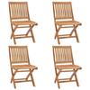 VidaXL Folding Garden Chairs 4 Pcs Solid Teak Wood 3072804