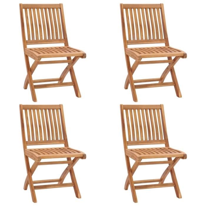 VidaXL Folding Garden Chairs 4 Pcs Solid Teak Wood 3072804