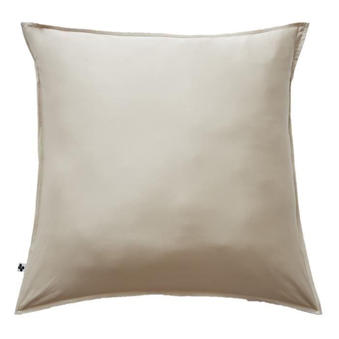 Taie d'oreiller - Salome - Viscose de bambou - 63 x 63 cm - Beige - Lavable à 30°
