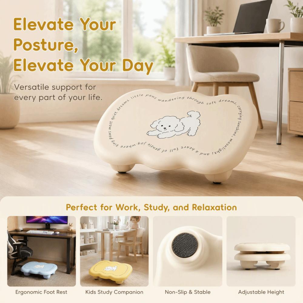 Hollow Out Adjustable Footstool Nonslip Bottom Office Desk Leg Rest Under Desk Footrest At Work