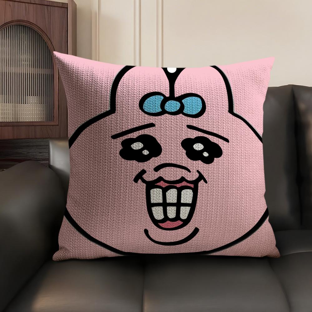 Cartoon OOpanchu Usagi Cushion Cover Natural Linen Organic Fabric DoubleSided Printing Sofa Home Decor Gift Pillow Case