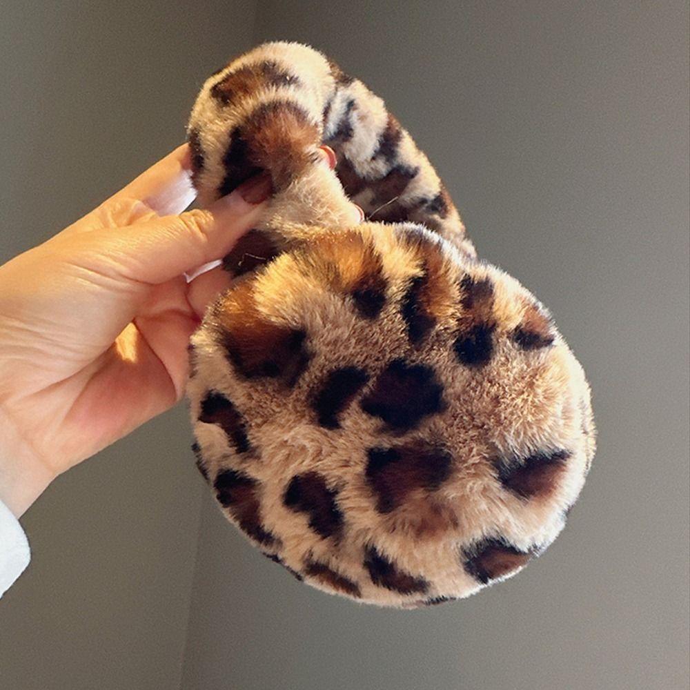 Collapsible Leopard Ear Warmer Thickened Winter Earmuffs Fashion Ear Cover for Women Girls