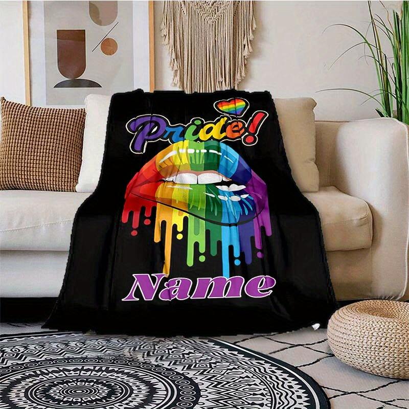Colored Lips Customize Your Name Blanket Warm Comfortable And Soft Blankets Are Suitable For Home Lunch Break Blanket Office Sofa Sofa Gift To