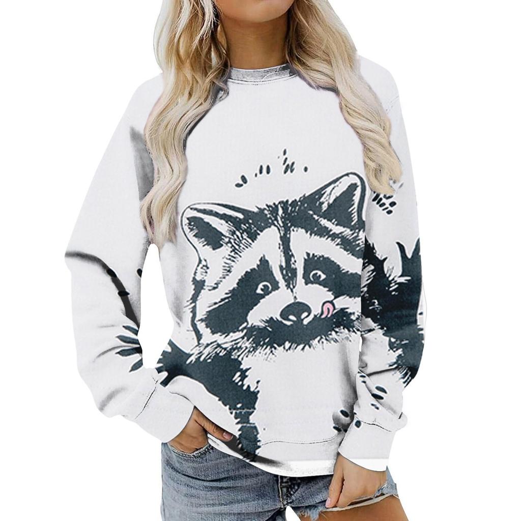 Women's Clothing Autumn Winter Halloween Round Neck Long Sleeve Large Loose Plush Thickened Sweater Top