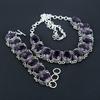 Dainty Amethyst Gemstone Handmade 925 Sterling Silver Jewelry Amethyst Neclace Bracelet Set, Antique Jewelry Set, Bracelet For Birthday Gift