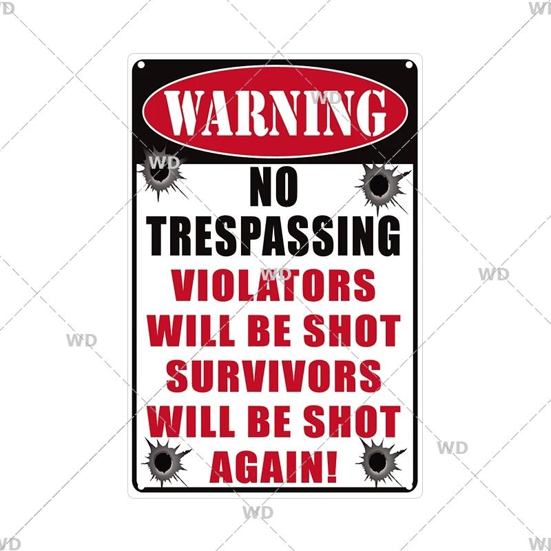 Warning Metal Sign Vintage Plaque Metal Caution Area 51 No Trespassing Retro Garden and Yard Caution Tin Sign Garage Park Decor