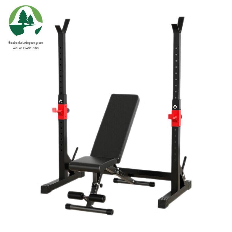 Integrated Squat Rack with Weight Bench