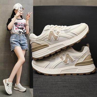 Популярные летние сетчатые кроссовки-папы женские 2025 новые дышащие на платформе спортивные повседневные универсальные вафельные кроссовки Forrest Gump