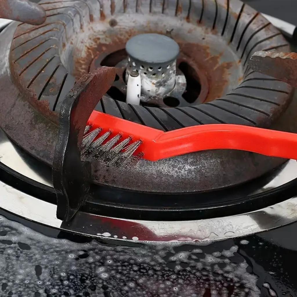 2/3/16PCS Kitchen Cleaning Brush Set Deep Clean Gas Stove Brass Brush for Small Spaces Window Bathroom Gap Mesh Dishrag Washing