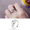 Genuine 925 Silver Smooth Surface Cute Animal Dolphin Adjustable Ring Fine Jewelry For Women Party Bijoux Gift